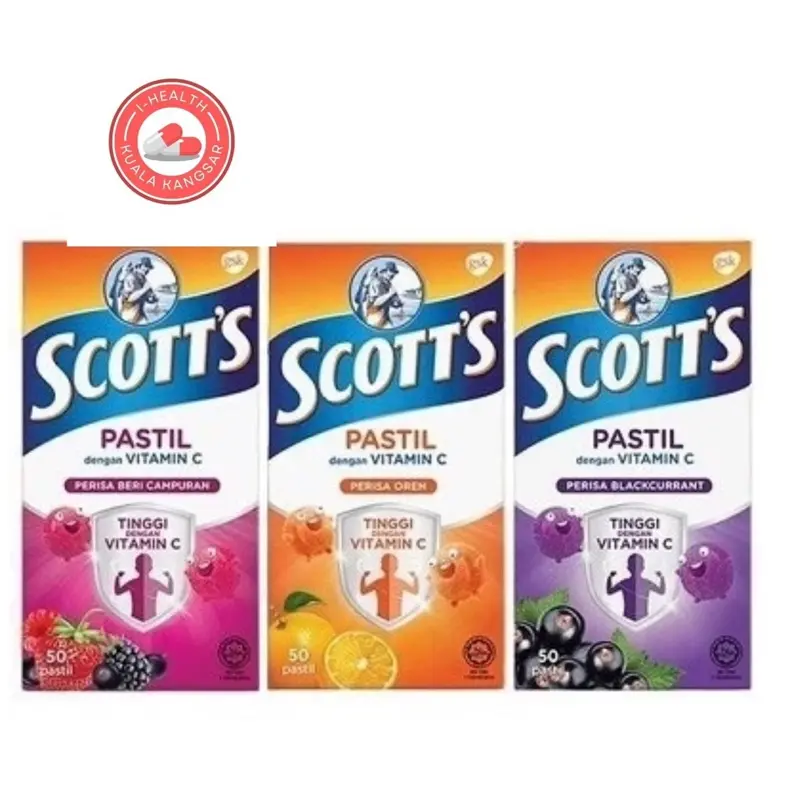 Scott's Vitamin C Pastilles 50's (Orange,Mixed Berries )