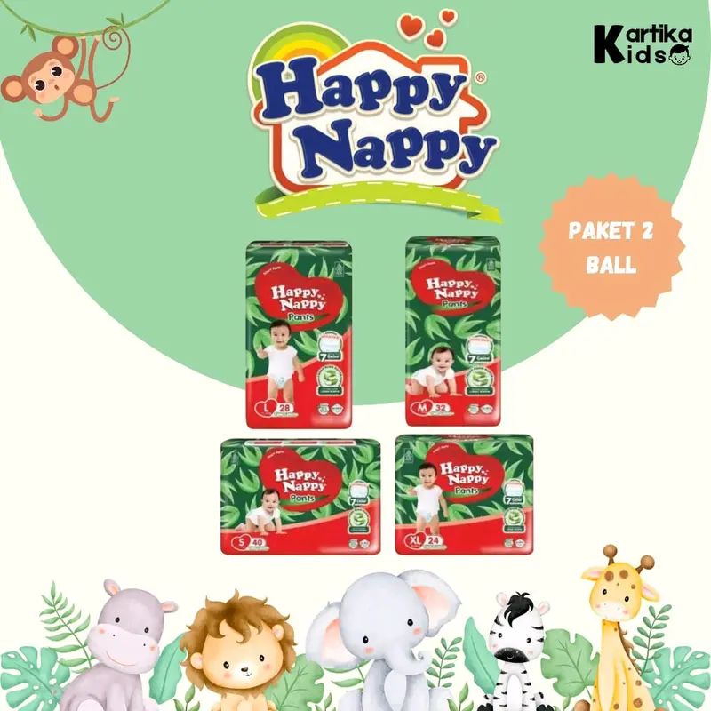 HAPPY NAPPY PAKET 2 BALL Bayi Diaper Popok 0