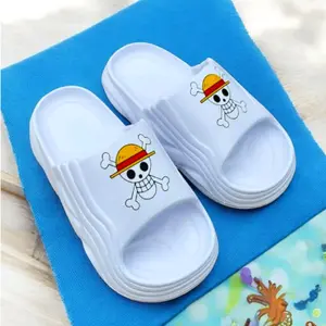 Sandal One Piece Slop Pria Sendal Slide Anak dan Dewasa Casual Trendy Nyaman Ringan Shoes Selop Karet Hitam Putih Wanita Santai Rumah