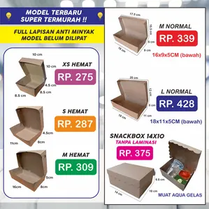 Lunch Box Kertas Kraft Coklat Eco-Friendly & Food Grade