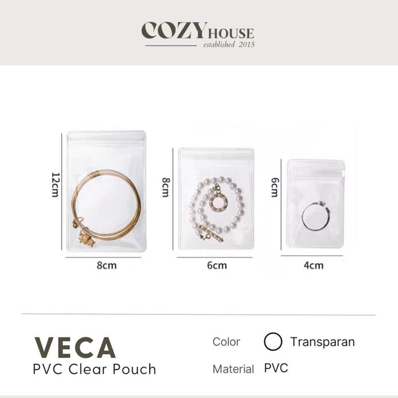COZYHOUSE VECA Clear Pouch Travel Accessoris Storage | Kantung Clip PVC Transparan Penyimpan Benda Kecil Aksesoris Obat 4