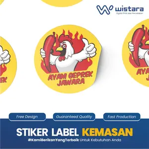 Cetak Stiker Logo Label Makanan Minuman Bahan Sticker Bontak