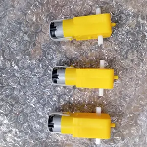 EELIC Gearbox motor DC 6V Motor gearbox untuk smart car arduino car wheel ratio 1:48,Roda ban smart car DIY dinamo gearbox untuk robot warna kuning Microcontroler Dual Axis TT Gear Dinamo Robot Line Mikrokontroler Arduino