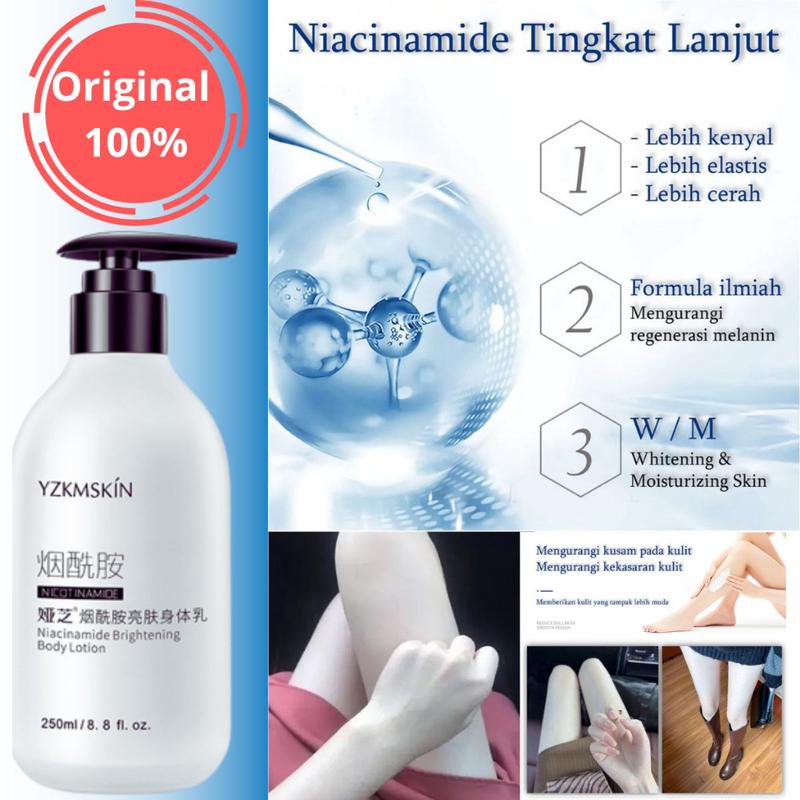 Original YZKMSKIN Body Lotion Pemutih Kulit Tubuh/Badan Essence Niacinamide Brightening 250ml 4