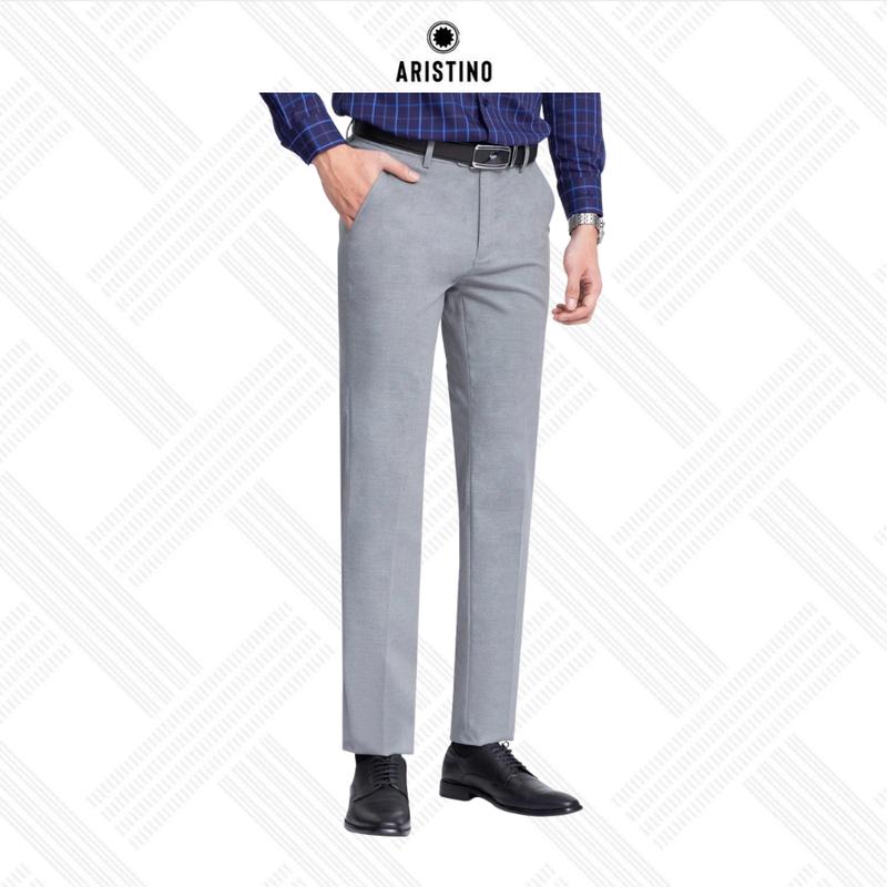 ARISTINO Quần âu nam cao cấp phom dáng Slim fit ATR03003 chất liệu 68% Polyester 29% Rayon 3% Spandex màu sắc trung tính thiết kế túi chéo 2 bên