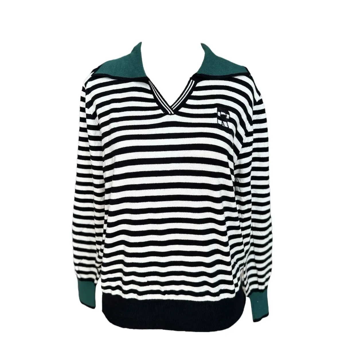 Knit Top Stripe / Knitwear Wanita Salur Atasan Garis Basic