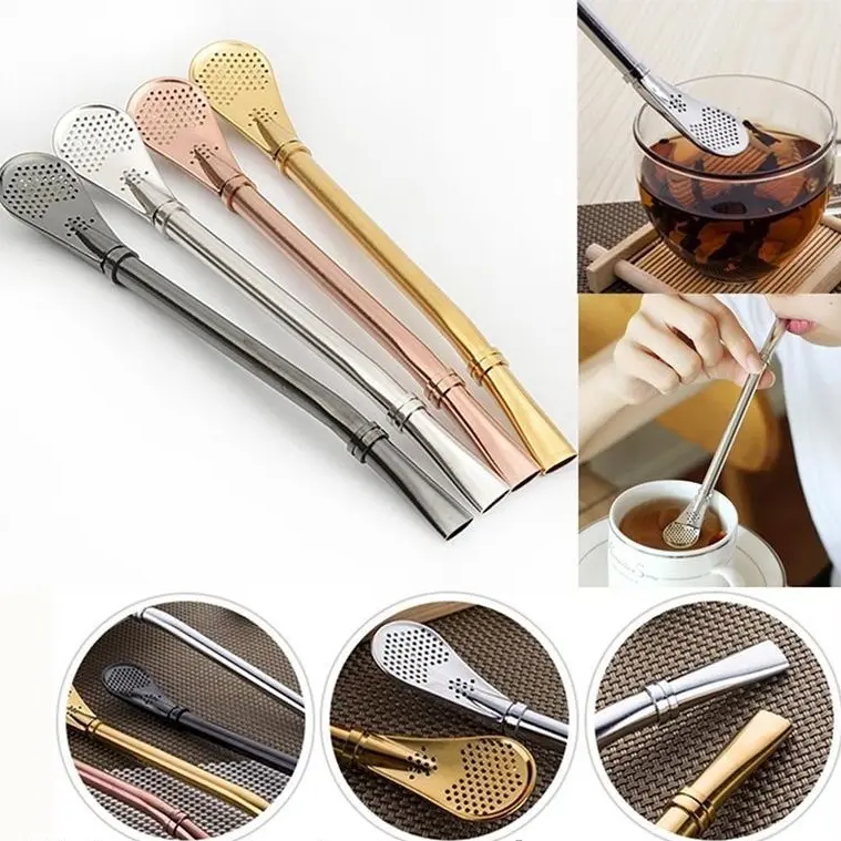 Thìa Lọc Trà Thép Không Gỉ, ED, Để Uống Trà Yerba Mate, Thiết Kế Rổ Rút Bombilla, Dụng Cụ Pha Trà, Đồ Dùng Nhà Bếp