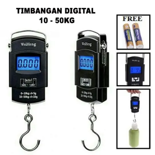 BB7 - Timbangan Gantung Digital Portable Scale 50 KG / Timbangan Koper Travel Ikan Laundry Serbaguna