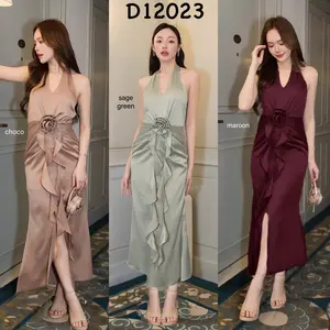 D12023 Rose Silky Cocktail Mermaid Dress / Dress Elegan Pesta Wanita