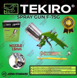 TEKIRO Spray Gun Tabung Atas F75G Semprotan Cat Tangki Atas 400ml
