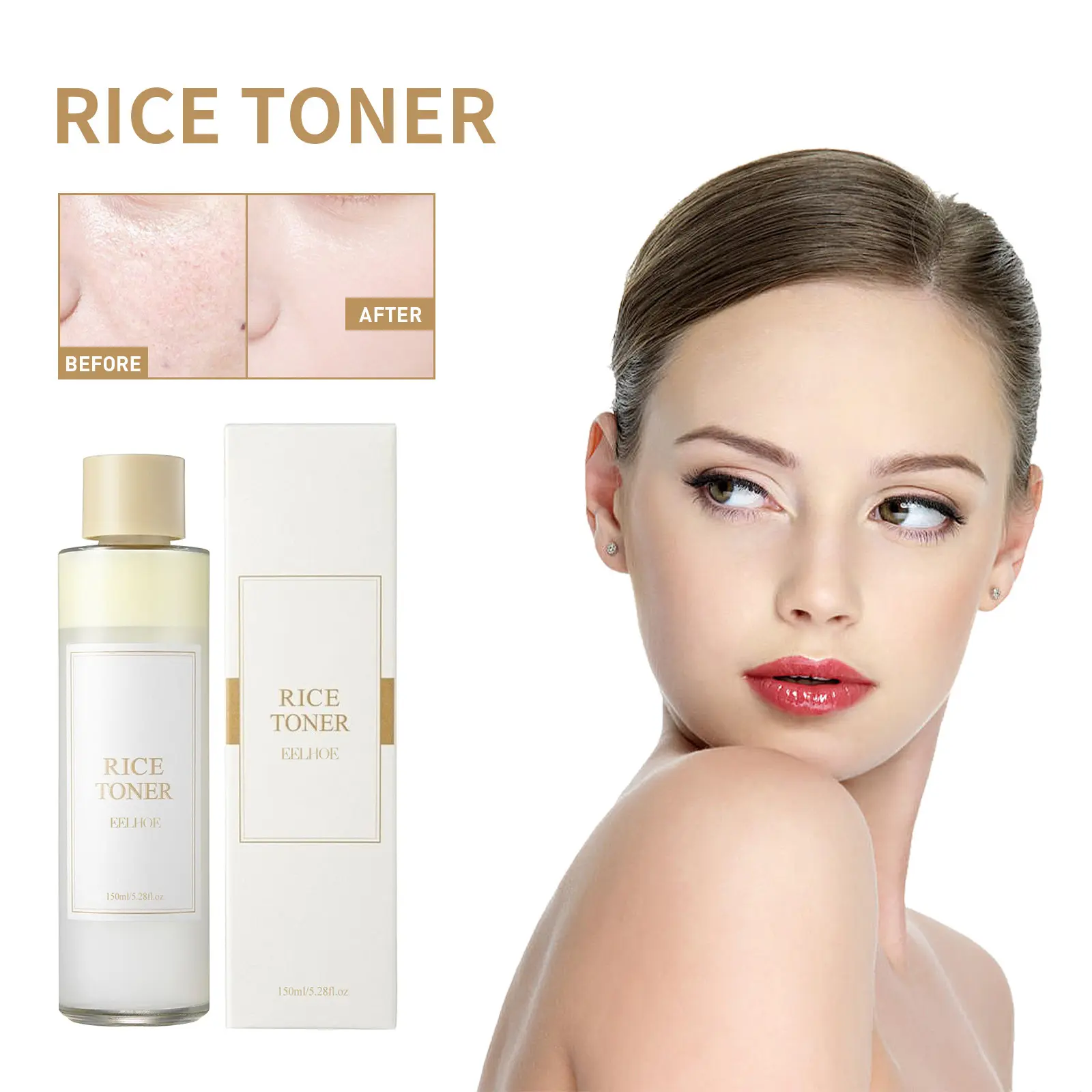Rice Face Toner Moisturizing Water Brightening Lifting Deep Facial Cleanser For Young Glowy Skin Care