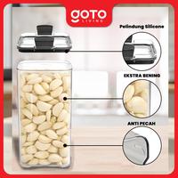 Gambar (Best Deal) Goto [COD] Jubu Food Storage Container Toples Plastik Bening Kotak Makanan - 700ML, Black dari Goto Living Kota Tangerang 2 Tokopedia
