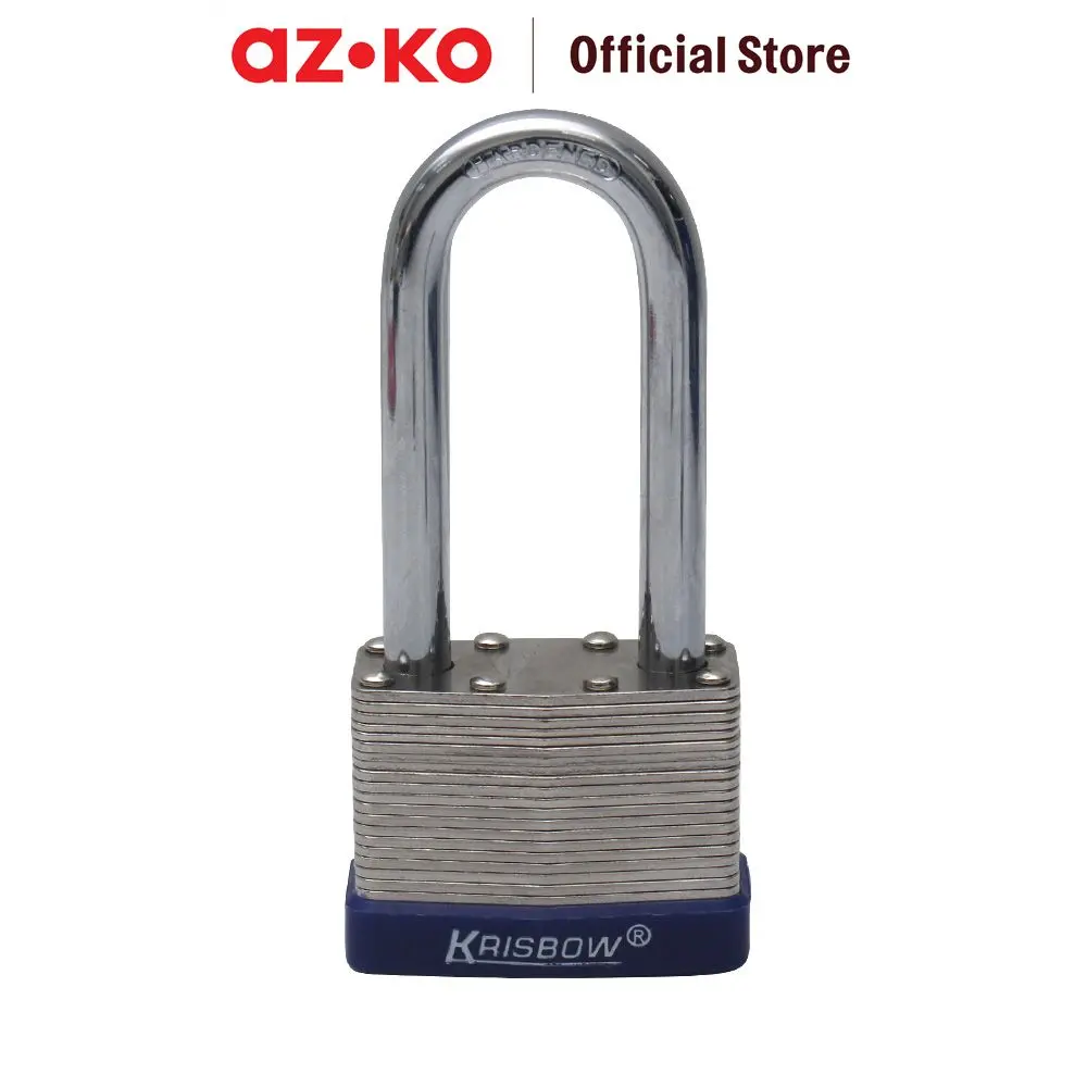 AZKO Krisbow Gembok Besi Laminasi Shackle Panjang 5 cm Padlock Gembok Pintu Pager Rantai Pengunci Pengaman Pagar Pengunci Serbaguna Perlengkapan Keamanan