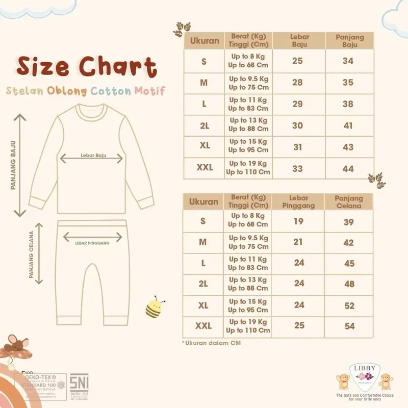 Libby Setelan Anak PANJANG - PANJANG OBLONG TIPIS COTTON MOTIF / 2L-XL-XXL SETELAN OBLONG TIPIS / Kaos Setelan Panjang TIPIS Harian UNISEX 2