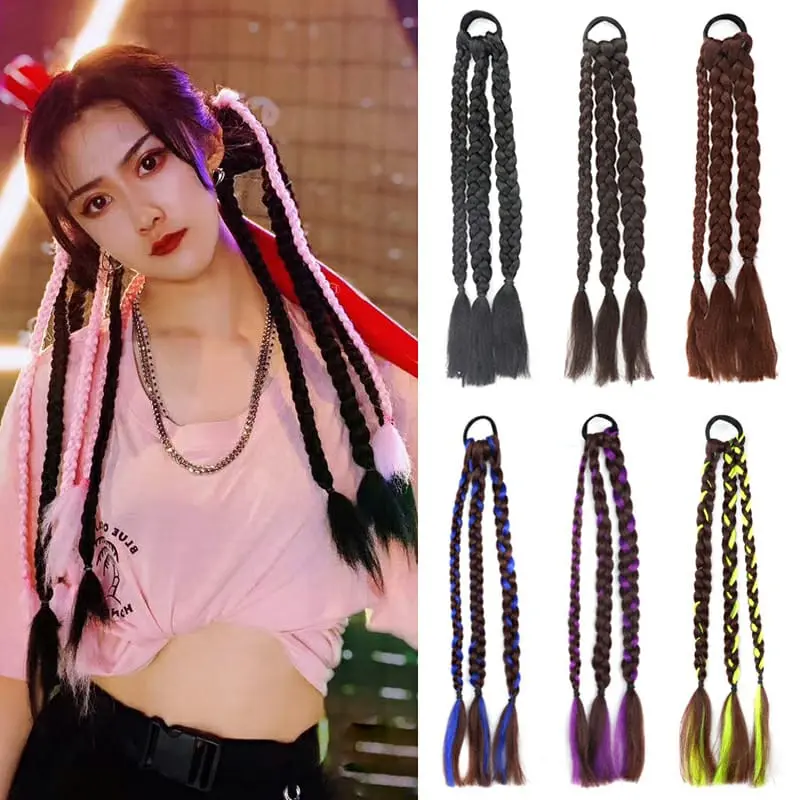 HOKI IKAT RAMBUT KEPANG 3 rambut palsu 48cm kepang wig kepang K045 0
