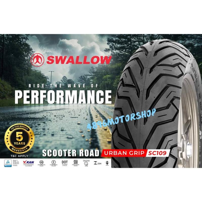 SWALLOW SCOOTER TYRE TAYAR SKUTER URBAN GRIP SC109 SC 109 70/90 ...