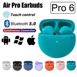 Original Air Pro 6 TWS Wireless Headphones Bluetooth Earphones For XiaoMi 15 Redmi Note 12 13 14 Pro Plus For iPhone 17 16 15 14 13 Pro Max Mini Touch Control Headset Earbuds Accessories