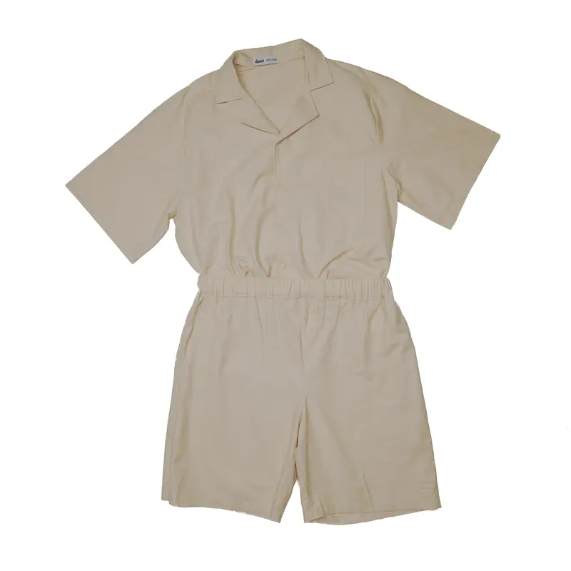 doid - 2in1 Summer Set Oversize Kemeja Celana Pendek Pria Wanita Linen Polos Casual Katun Setelan 6