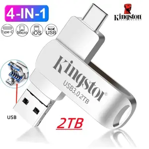 【COD】Pen Drive Rotary 4 in 1 IOS OTG USB 512GB/1TB/2TB untuk iOS/Android/PC [IOS+Micro+USB+TYPE C] - Storage Alat Penyimpanan untuk Komputer