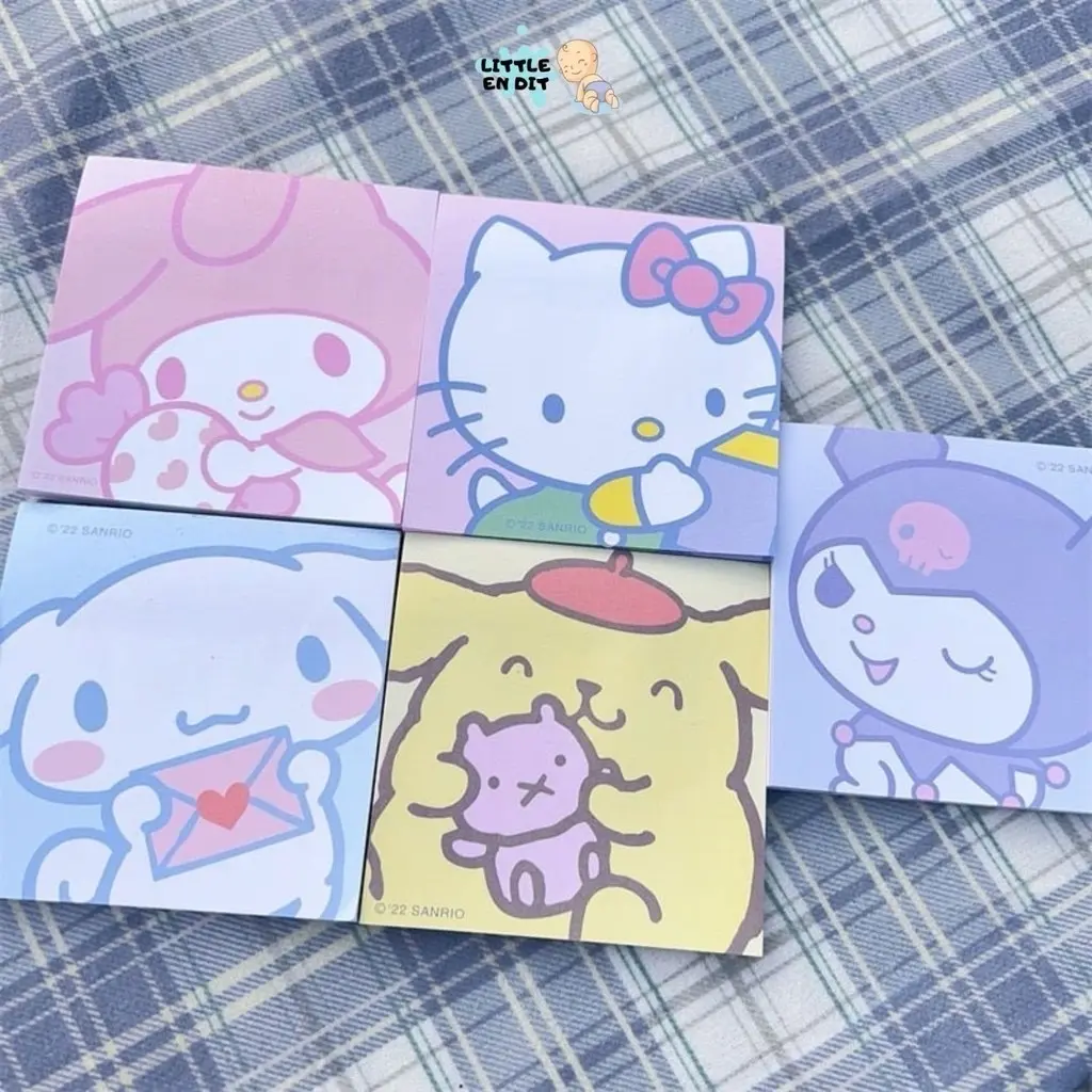 Littleendit ATK38 Sticky Note Sanrio isi 50 Lembar/ Note Memo Kuromi Sanrio