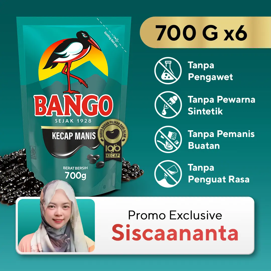 [EXCLUSIVE SISCAANANTA] Bango Kecap Manis Kemasan Pouch Refill 700g Isi 6