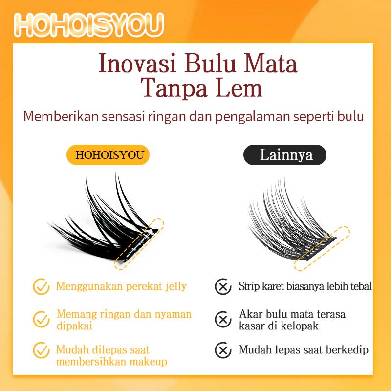 HOHOISYOU 100PCS Kemasan Besar dengan Isi yang Banyak Bulu Mata Palsu Tanpa Lem - Model Kelinci Imut, 9-15mm, 3D Volume, Dapat Digunakan Ulang, Nyaman & Alami untuk Pemula - Day, Remover HOHOISYOU 100PCS Kemasan Besar dengan Isi yang Banyak Bulu Mata Palsu Tanpa Lem - Model Kelinci Imut, 9-15mm, 3D Volume, Dapat Digunakan Ulang, Nyaman & Alami untuk Pemula - Day, Remover