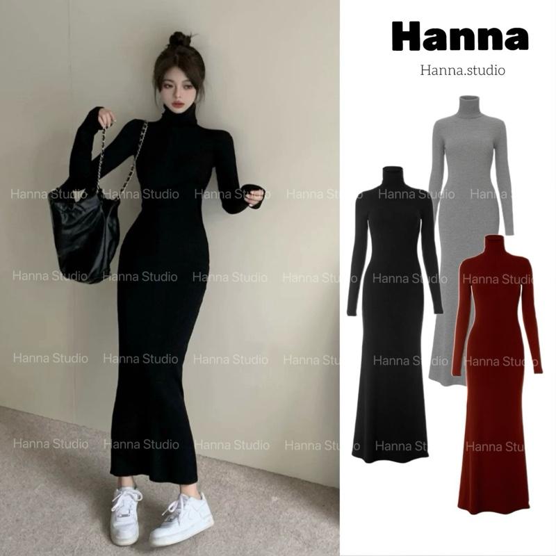  VÁY LEN GÂN LỤA BODY CỔ LỌ DÁNG DÀI ĐUÔI CÁ ĐẦM CỔ LỌ DÁNG DÀI 122  125CM 