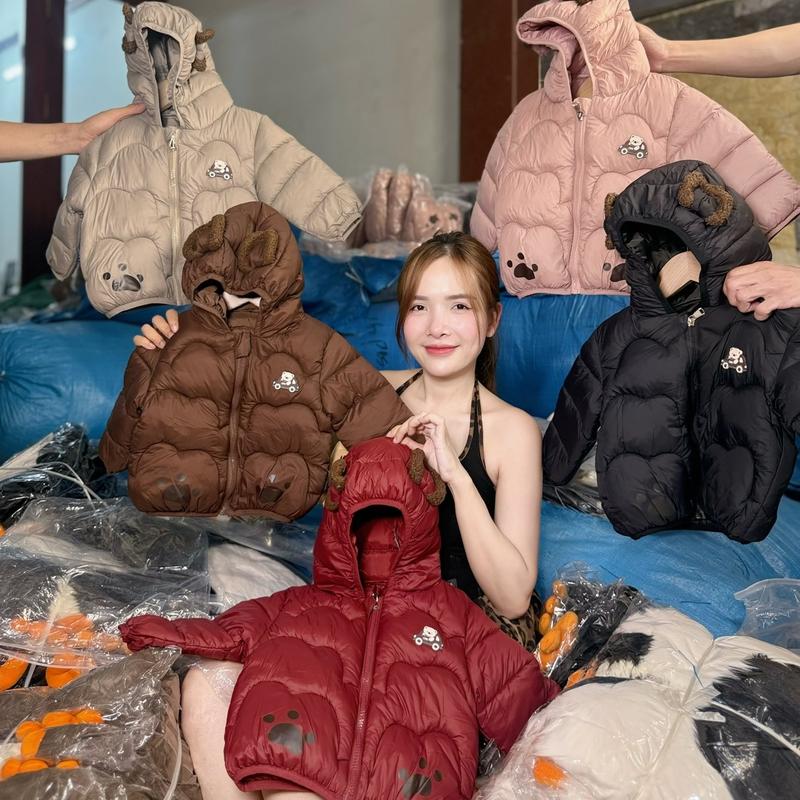   MẸ THÓC  Áo khoác phao dài tay gấu lái ô tô hàng QCCC by KID CLOTHING 