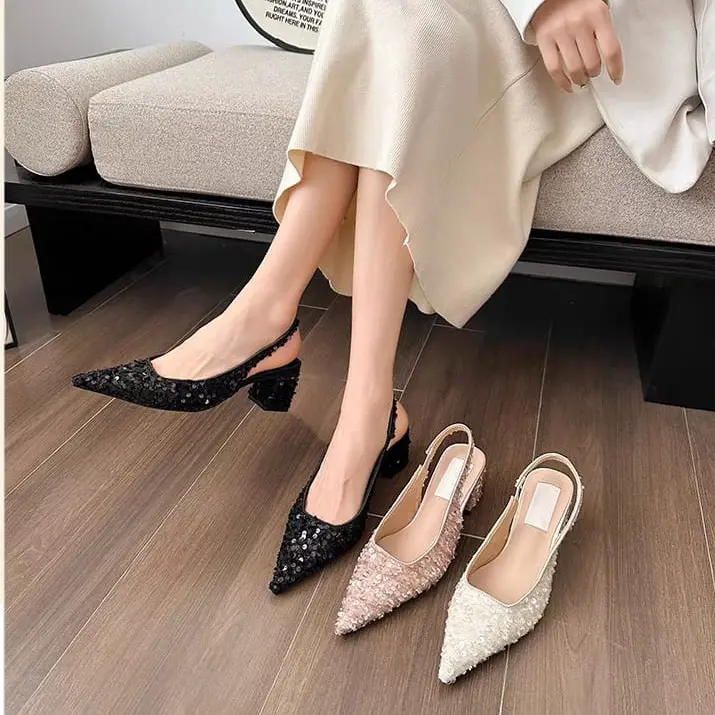 Bine 0188 Sepatu Heels Wanita Heels Pesta Heels Wedding Platform Hak Tahu 6cm Hitam/Beige/Pink 3