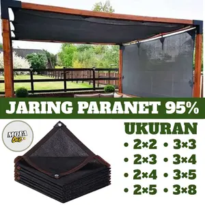 Paranet Jaring Sunshade Net Anti UV 95% Kepadatan Tinggi Grade A Tahan Hujan Ukuran 2x2 2x3 2x4 2x5 3x3 3x4 3x5 3x8 Meter untuk Pertanian & Luar Ruangan