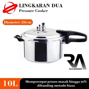 Panci Presto Kompor Tekanan Tahan Ledakan 10L Anti Lengket Aluminium Multifungsi - Stainless