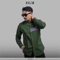 Gambar DGM Workshirt Kemeja Kerja Katun Twill 30s Premium Lengan Panjang Kombinasi Kemeja Pria Hijau-Abu Elvano 2503 - M dari DGM FASHION Kota Tangerang Selatan 5 Tokopedia