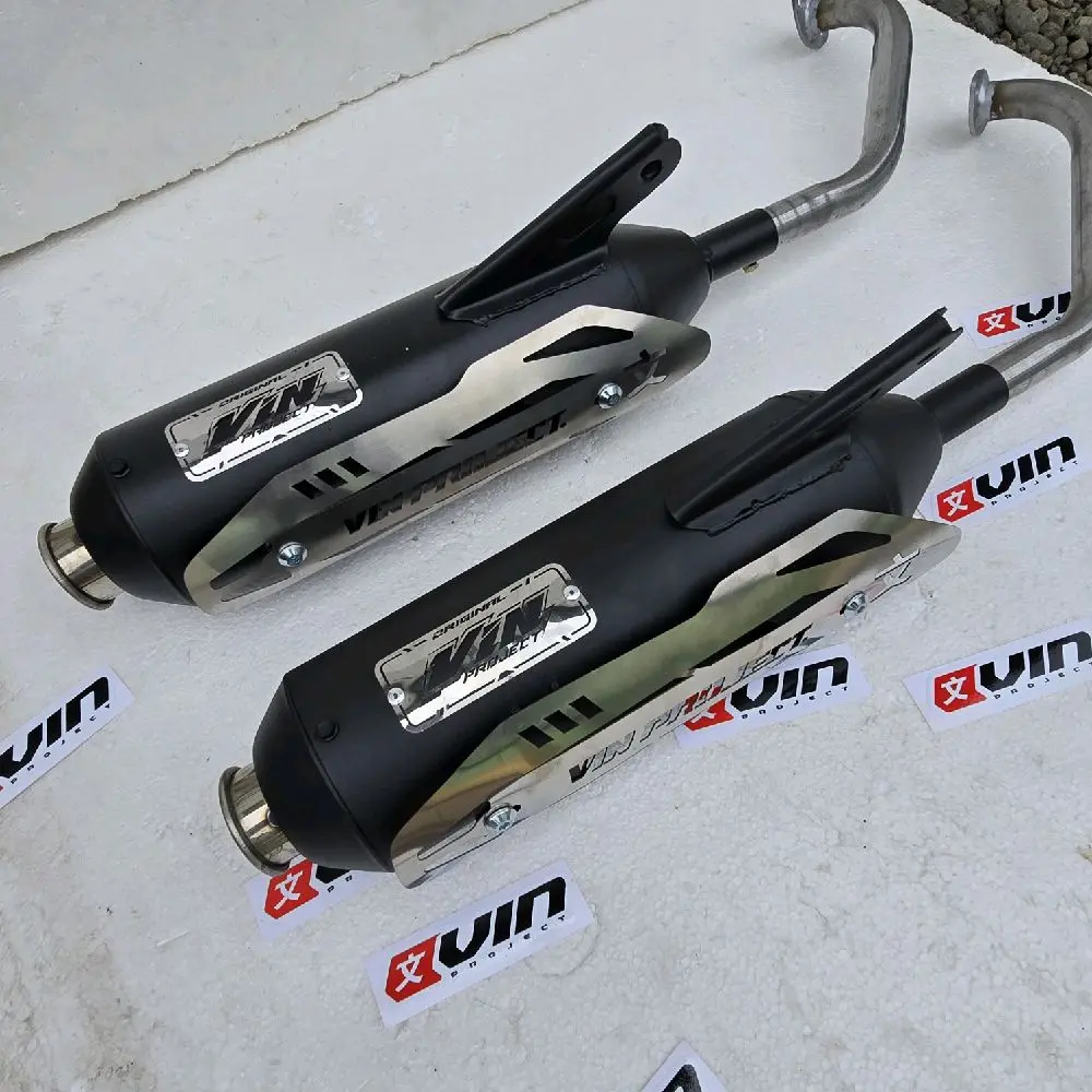 Knalpot standar racing Copy Cms moncong kenochi vin Project fullsistem beat scoopy vario 125/150 nmax aerox mio all matic suara bass adem Aksesoris Besi Kendaraan Motor Motorcycle
