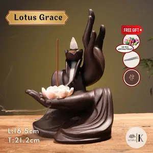 Miniatur Dupa Aroma Terapi  Reflow Lotus Hand Keramik