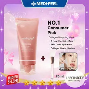 Medicube Collagen Overnight Wrapping Peel Off Facial Mask Pack /  Night Wrapping Mask /Meningkatkan Elastisitas Kulit / Ekstrak Kolag-75ml en jelly