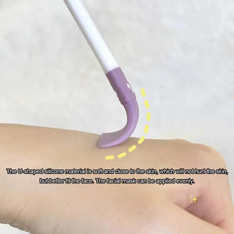 Product Introduction of 【SG READY STOCK】1 Pcs Face Cleaning Stick Professional Double Head Makeup Brushes Silicone Face Mask Brush Makeup Tool Double-headed Scraper U-shaped Silicone Skin Care Tools 8