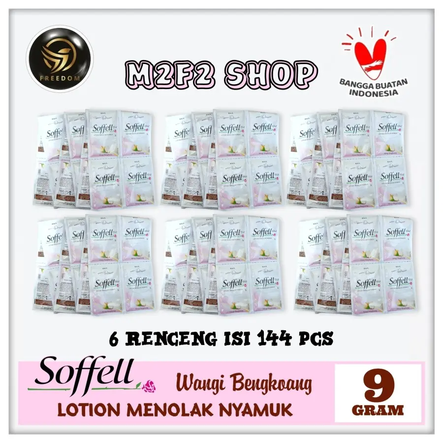 Soffell Lotion Anti Nyamuk Wangi Bengkoang 13 Lt | White Sachet - 9 gr (Kemasan 6 Renceng)