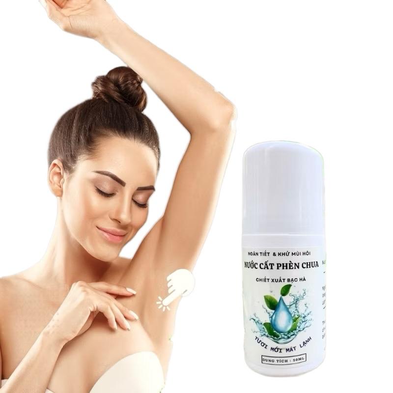 Lăn Khử mùi hôi nách Nước cất phèn chua & chiết xuất bạc hà