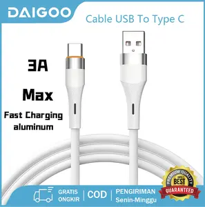DAIGOO Charger Type C Fast Charging Support 60W USB to C Soft Silliocn Kabel Data iPhone Samsung Vivo Xiaomi Airpods Power Bank Kabel Charger