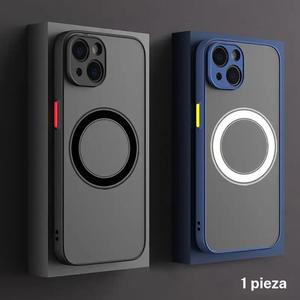 Funda para teléfono de armadura con carga inalámbrica magnética, cubierta dura protectora para cámara y resistente a golpes de PC, accesorios para teléfono compatibles con iPhone 11 12 13 14 15 Pro Max, funda