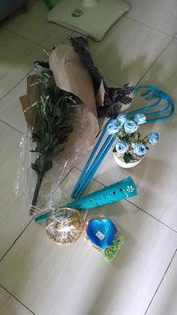 Product Review of Bunga hias MAWAR TELUR Vas Garis from i**n G**n 0
