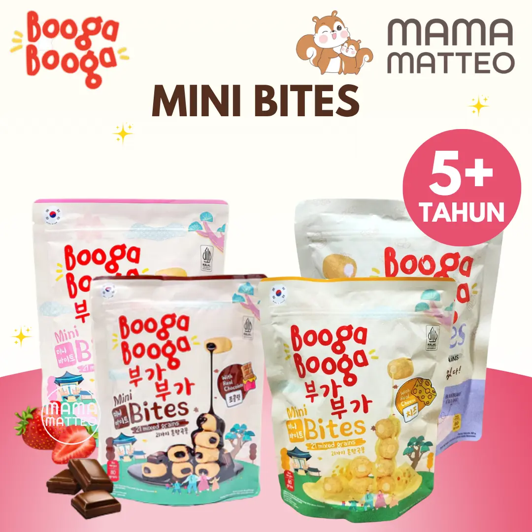 BOOGA BOOGA Mini Bites 80gr / Snack Cemilan Anak / Makanan Ringan Sehat Booga Booga BANDUNG