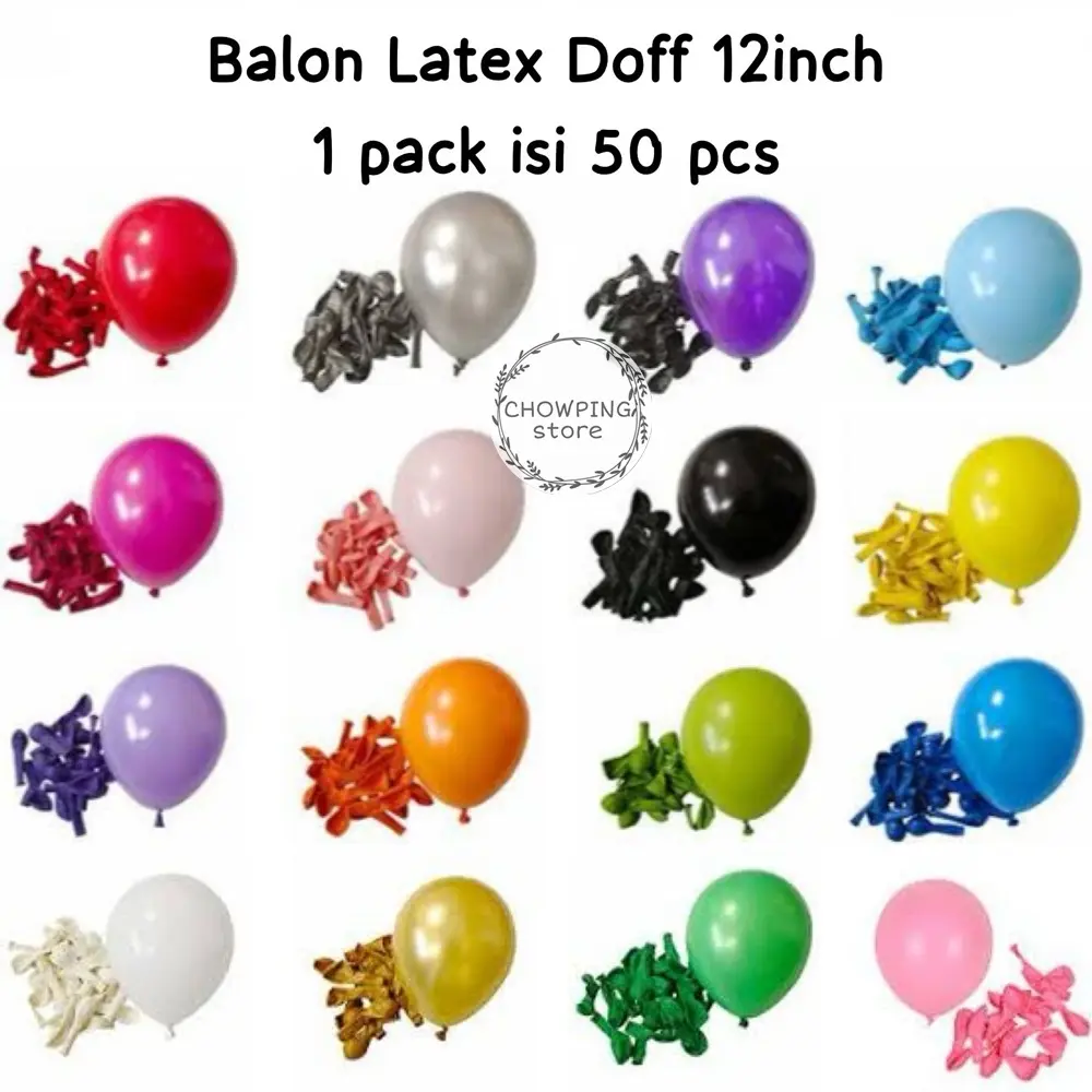 100Pcs Balon Latex Doff Polos 12 inch Per Pack balloon