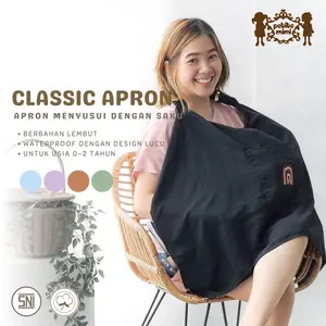 Petite Mimi Apron Polos Bordir Pelangi Reguler - Apron Menyusui - Apron Pouch - SNI