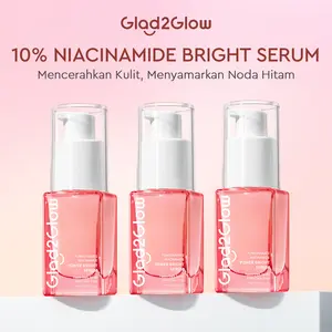 Glad2Glow 3pcs Brightening Serum Pomegranate 10% Niacinamide Power Bright Serum 17ml | Serum Niacinamide Serum Mencerahkan Whitening Facial Serum Brightening Serum Ceramide Tranexamic Wajah Vitamin Essence Hitam