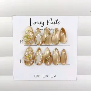 Luxury_Nails Kuku Palsu Butterfly mewah free Perlengkapan kuku