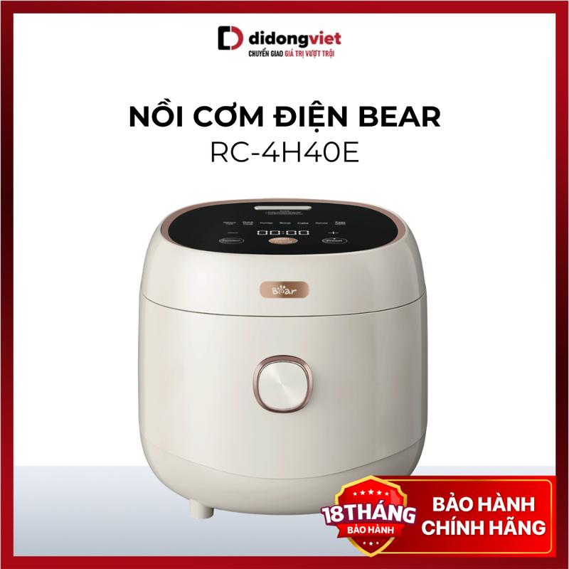 Nồi Cơm Điện Bear 1.5L DFB-C40K6 (RC-4H40E) - 800W, Chống Dính 5 Lớp, Đa Năng