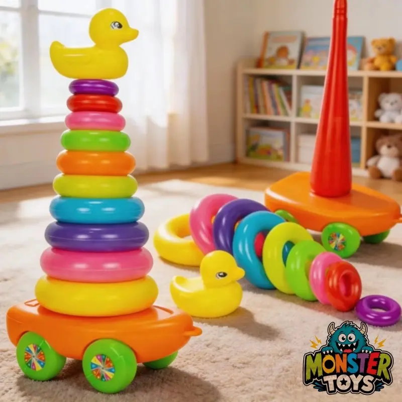 Mainan Edukasi Anak Ring Donat Susun 10 Ring Donat Warna Warni