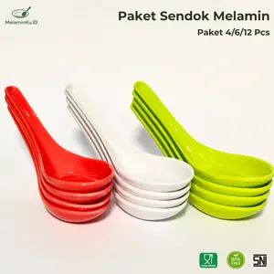 Sendok Makan Bebek Melamin Tebal Untuk Bakso Motif Polos Set 4/6/12 Pcs