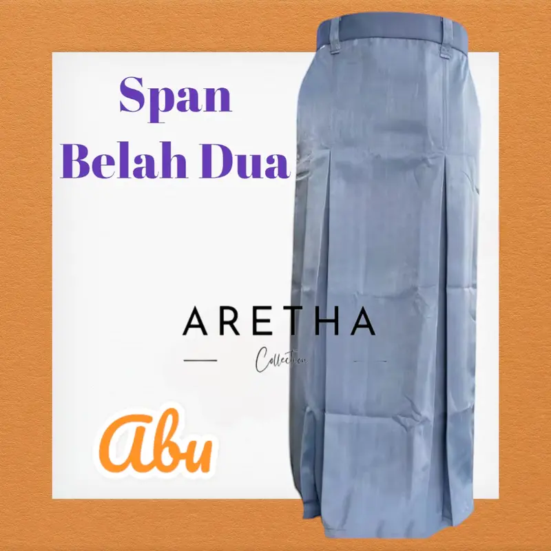 Rok SPAN BELAH DUA Depan Seragam Sekolah Kerja Hitam Putih Coklat Pramuka Biru SMP Abu SMA/SMK Panjang Rempel Formal - Karet, Merah Tebal Basic 6